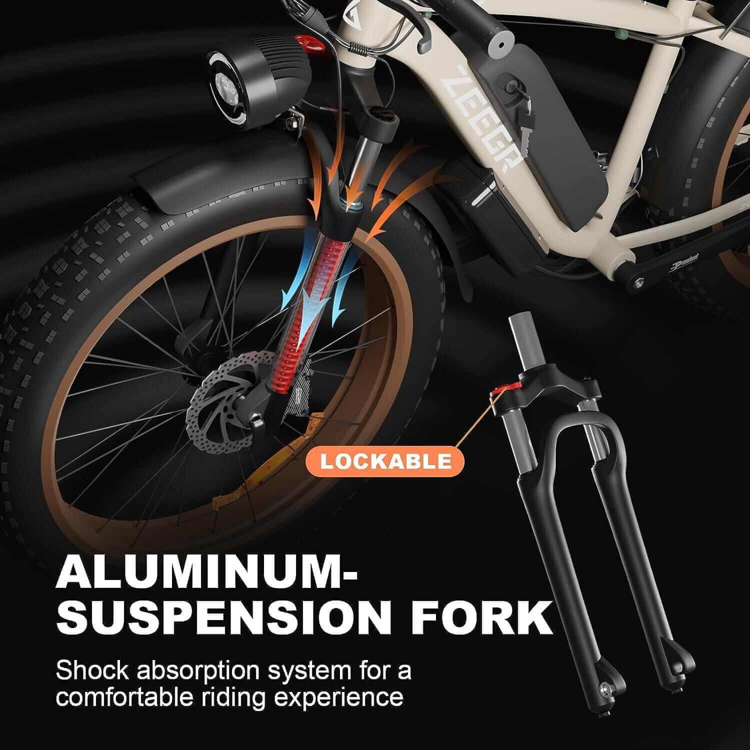 Boombike Zeegr F1 1000w Electric Bike Fat Tire 26" 31mph 60Miles All Terrain ebike